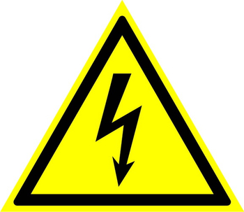 W08 внимание! опасность поражения электрическим током  (пленка, сторона 100 мм) - Знаки безопасности - Предупреждающие знаки - . Магазин Znakstend.ru